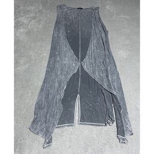 Cowgirl Hardware Sleeveless Cardigan Womens Large Gray Duster Vest Open Front‎